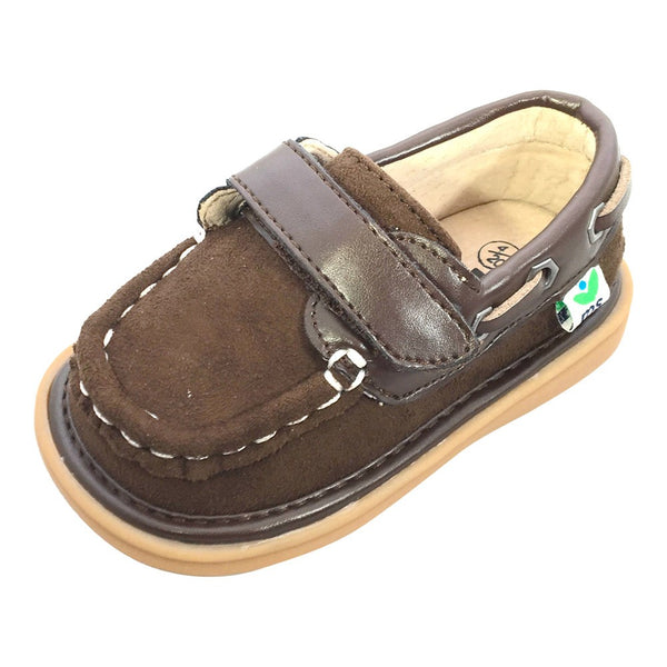 Mooshu Trainers Boys Chocolate Casual Squeaky Boat Sawyer Shoes 3-4 Baby - SophiasStyle.com